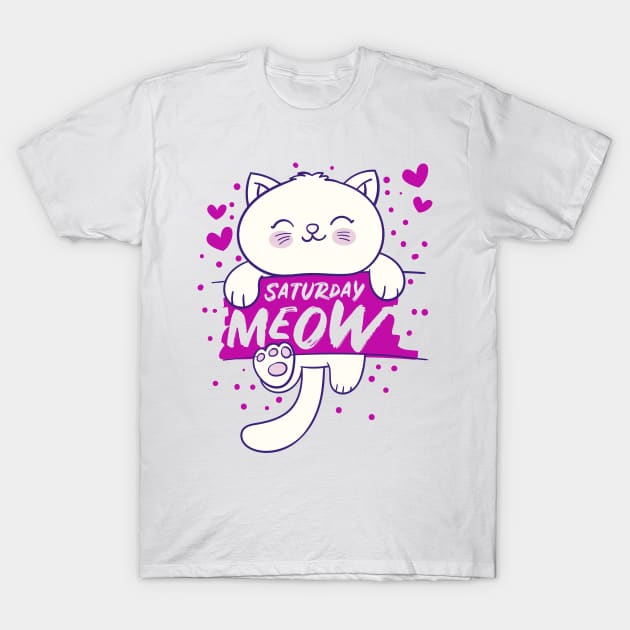 Saturday Meow T-Shirt by holger.brandt